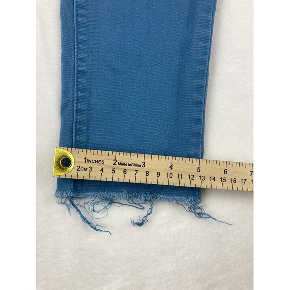 Seven 7 Womens‎ Mid Rise Ankle Skinny Blue Jeans Raw Hem Size 14 - Picture 10 of 16